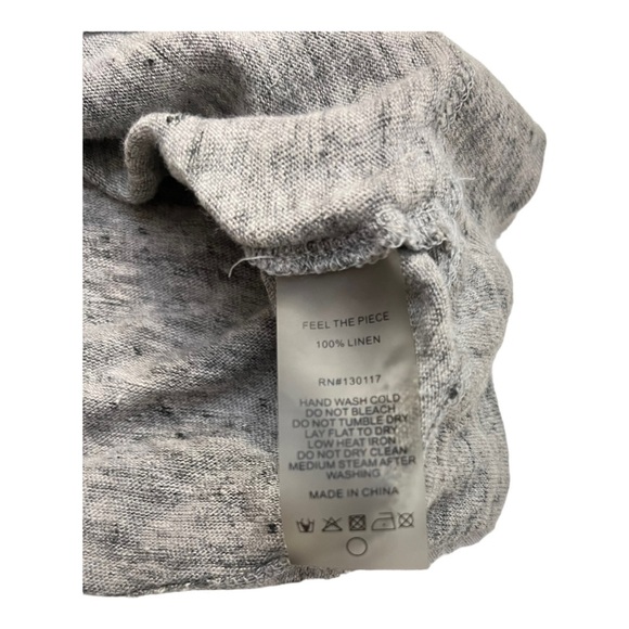 Feel the Piece Terre Jacobs Long Sleeve cropped linen grey sweatshirt XS/S - Picture 6 of 9